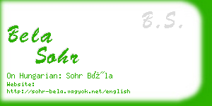 bela sohr business card